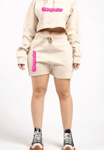 Barbie Style Chiropractor cropped hoodie and short Set